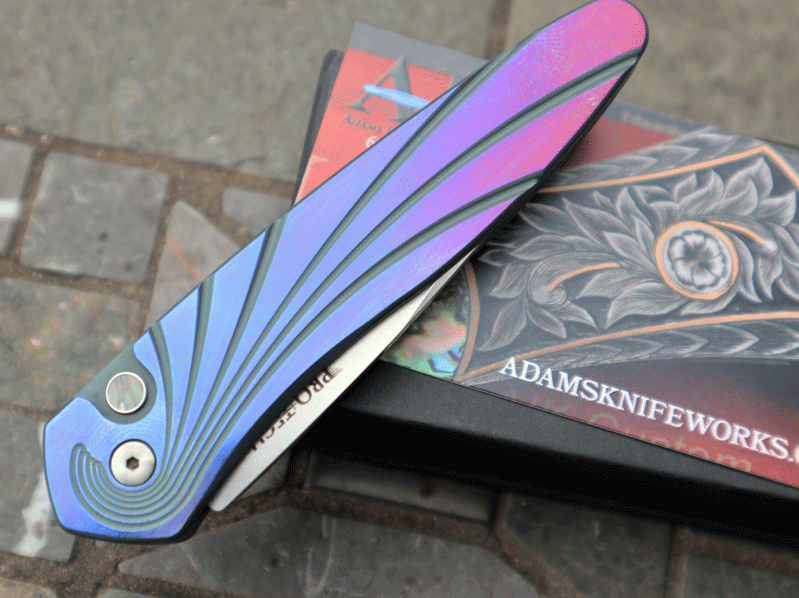 Protech 3D Rainbow Titanium Wave NEWPORT w/ S35VN