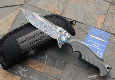 Custom Brian Tighe Breaker Titanium Flipper w/ Damasteel