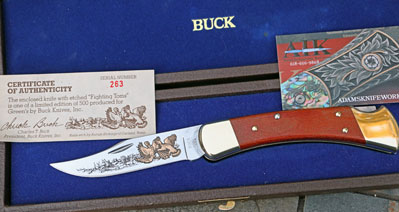 Factory Limited 500 Pieces “Fighting Toms” gold‑etched Buck 110