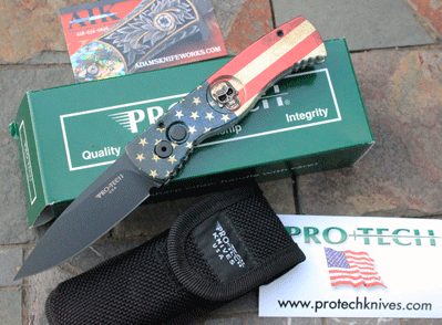 Protech Special Skull USA FLAG TR2 Tactical Response Auto