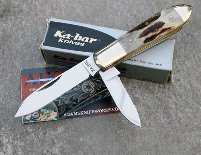 1987 UNION CUT CO 2 Blade BOMB Pattern w/Genuine Stag