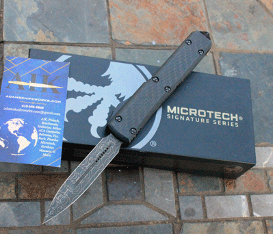 Microtech Sig Edition DAMASCUS ULTRATECH w/ Carbon Fiber Top