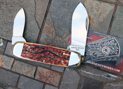 1986 UNION RAZOR CO SUNFISH Pattern w/Worm Groove Bone
