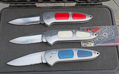 USA Tribute Red, White & Blue Bone Boker Top Lock Set w/ Case