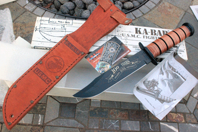 1998 KABAR Special Etched 100 Year USMC Marine Combat Knife