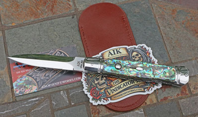 AIK VINDICATOR 9.0 Integral Auto Dagger w/Abalone & File Work