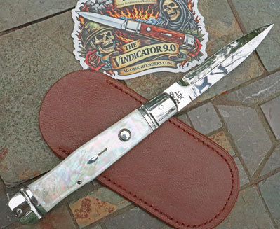 AIK VINDICATOR 9.0 Integral Auto Dagger w/ Pearl & File Work
