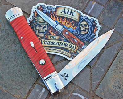 AIK VINDICATOR 9.0 Integral Auto w/Dagger & Red Curly Maple
