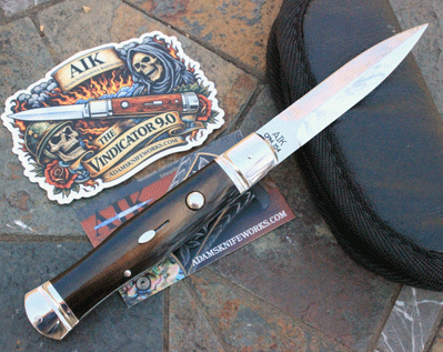 AIK VINDICATOR 9.0 INTEGRAL DESIGN Auto Dagger w/Buffalo Horn