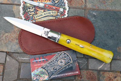 AIK VINDICATOR Integral Auto Coffin Dagger w/ Yellow Bone