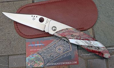 CUSTOM AIK/ Spyderco Viele w/ Mammoth Molar, Pearl & VG-10