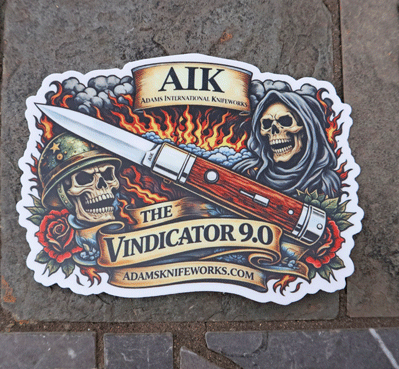 Exclusive AIK Adams Intl Knifeworks VINDICATOR Sticker