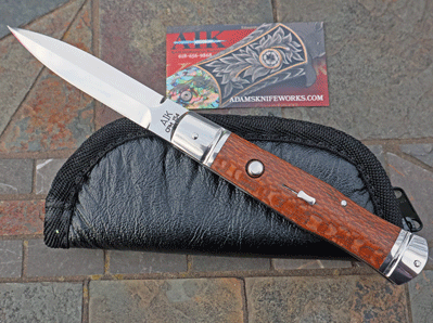 AIK VINDICATOR 9.0 Integral Auto Dagger w/Leopard Wood & CPM-154