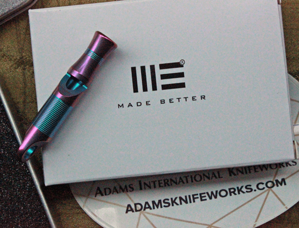 WE KNIFE CO Model A-05A Purple Anodized Titanium Whistle