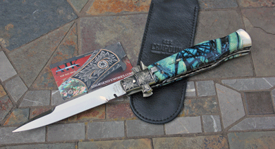 CUSTOM BLACK WIDOW w/Crosscut Mammoth, Engraved Bolsters & More
