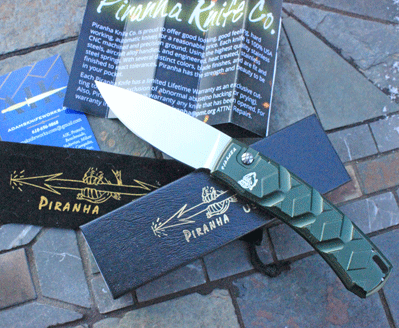 Piranha Green "X" Auto w/Mirror 154-CM Blade