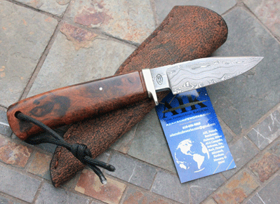 Bill Miller Handmade DAMASCUS Ironwood Skinner