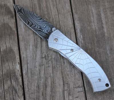 AIK DAMASCUS SpiderWeb XQUISITE DA Stainless Frame Double Action