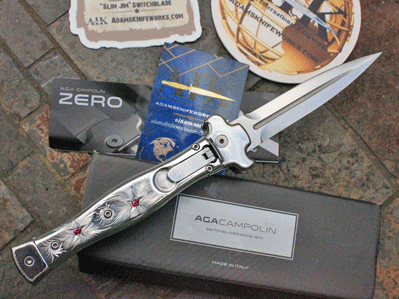 Custom Campolin/AIK ZERO Auto w/ Engraved Handles with Rubies