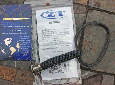 ZT Zero Tolerance USA Lanyard w/ Pewter Bead by Schmuckatelli